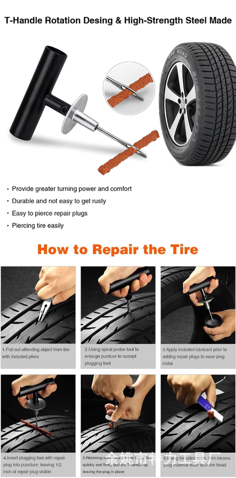 Tire Repair 32-piece Heavy-Duty Kit