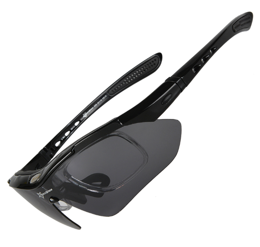 Photochromic Glossy Black Sports Sunglasses | UV400 Protection