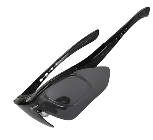 Photochromic Glossy Black Sports Sunglasses | UV400 Protection